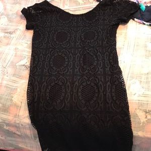 Black tight mini dress